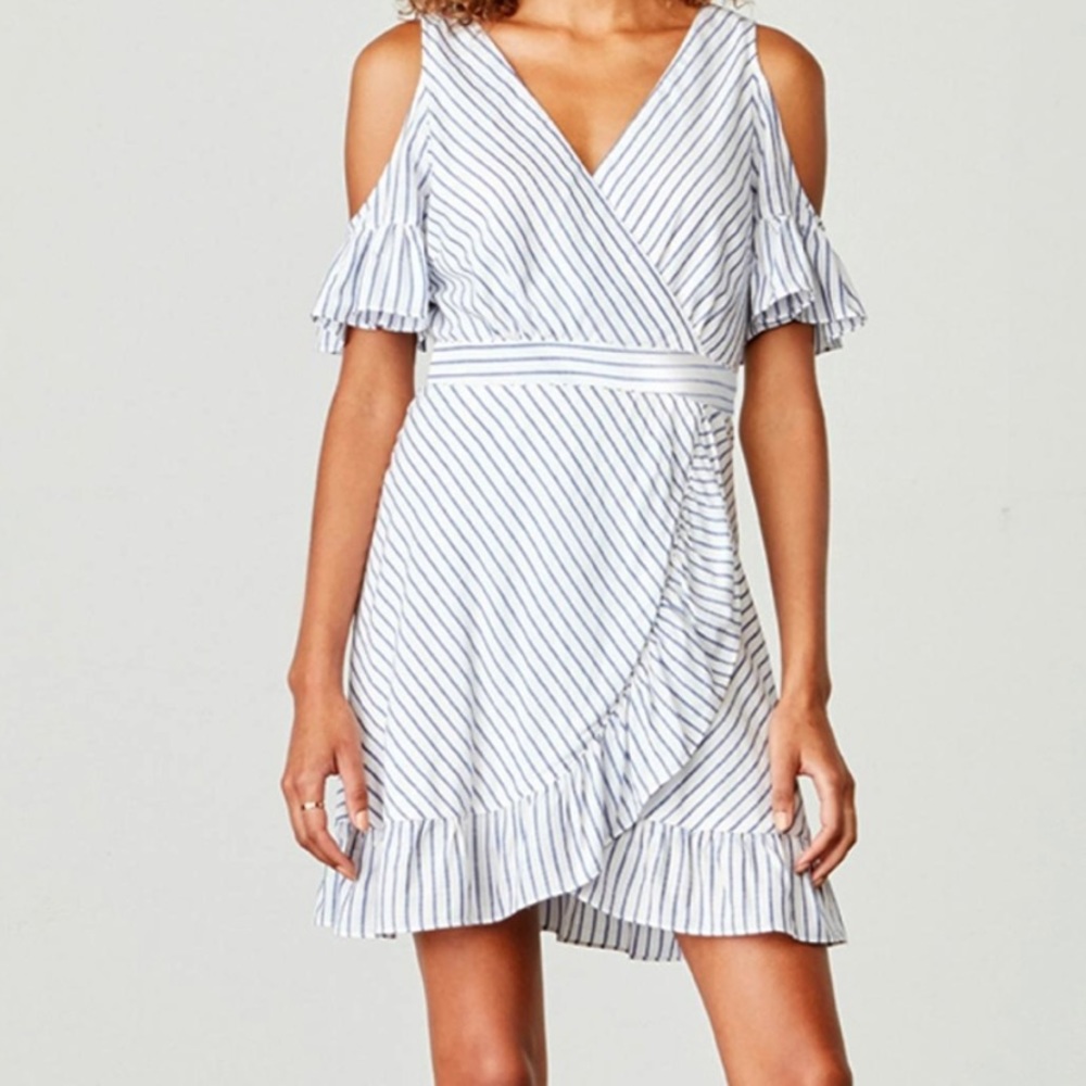 BB Dakota blue and white striped dress